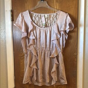 Women's Ruffled Pink Top